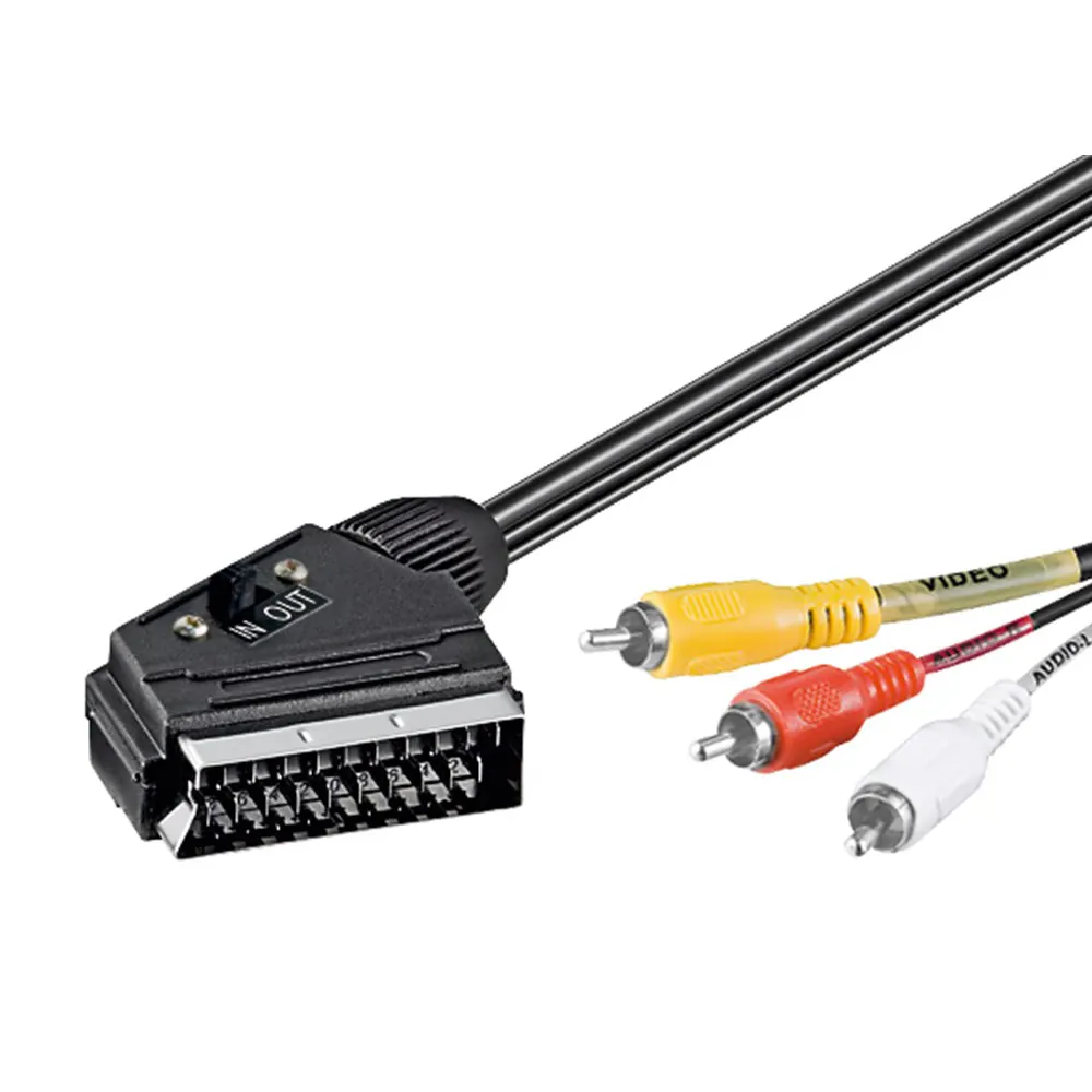 Scart till RCA-adapterkabel 2 m