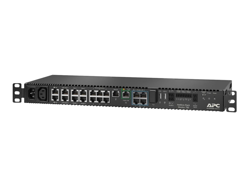 APC NetBotz Rack Monitor 750 - Miljöövervakningsenhet - 1GbE - 1U - kan monteras i rack - för P/N: AR4012A, AR4017A, AR4032A, AR4038LA, SRT5KRMXLT-A, SRT6KRMXLT-A, SRT8KRMXLT-A