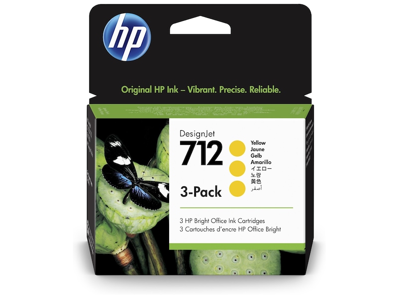 HP bläck 712 3-pack Gul, bild 3