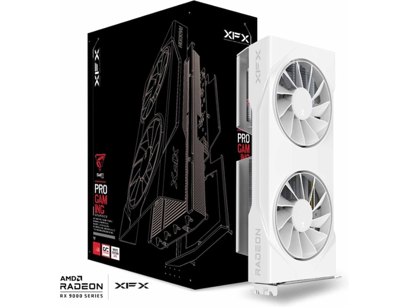 XFX Swift Radeon RX 9060 XT OC Gaming White 8 GB GDDR6, HDMI/2xDP, bild 3