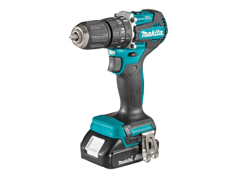 Makita DHP487RAJ - Slagborr/skruvdragare - sladdlös - 2 hastigheter - nyckellös chuck 13 mm - 40 N·m - 2 batterier - 18 V