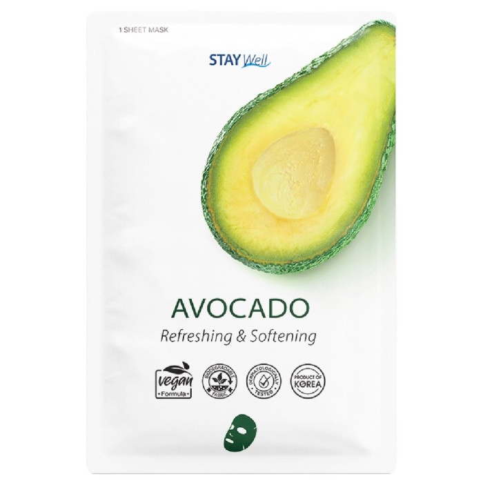 Stay Well Avocado Sheet Mask Trio 3 X Vegan Sheet Mask, bild 3