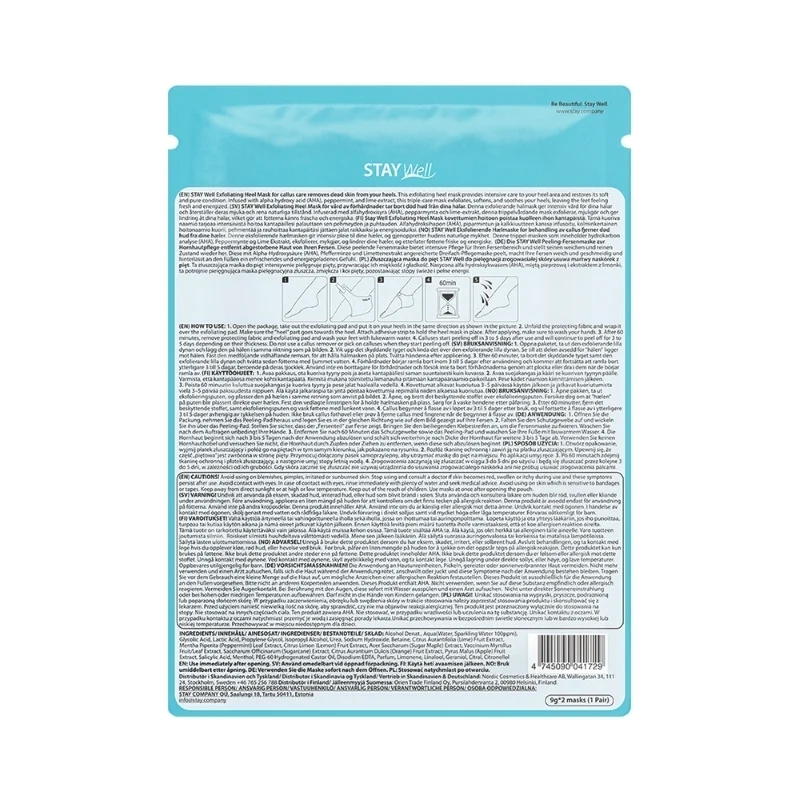 Stay Well Exfoliating & Soothing Heel Mask Peppermint & Lime 1pcs 1 pcs, bild 2