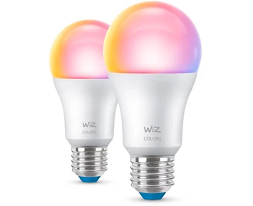 WiZ Wi-Fi BLE smartlampa 8,5W A60 E27, 2 st