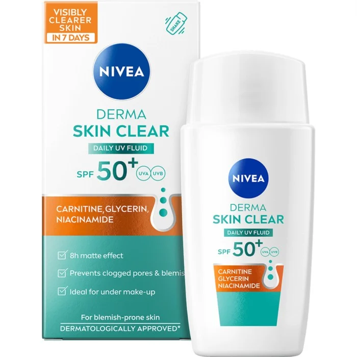 NIVEA Derma Skin Clear Daily UV Fluid SPF 50+ 40 ml