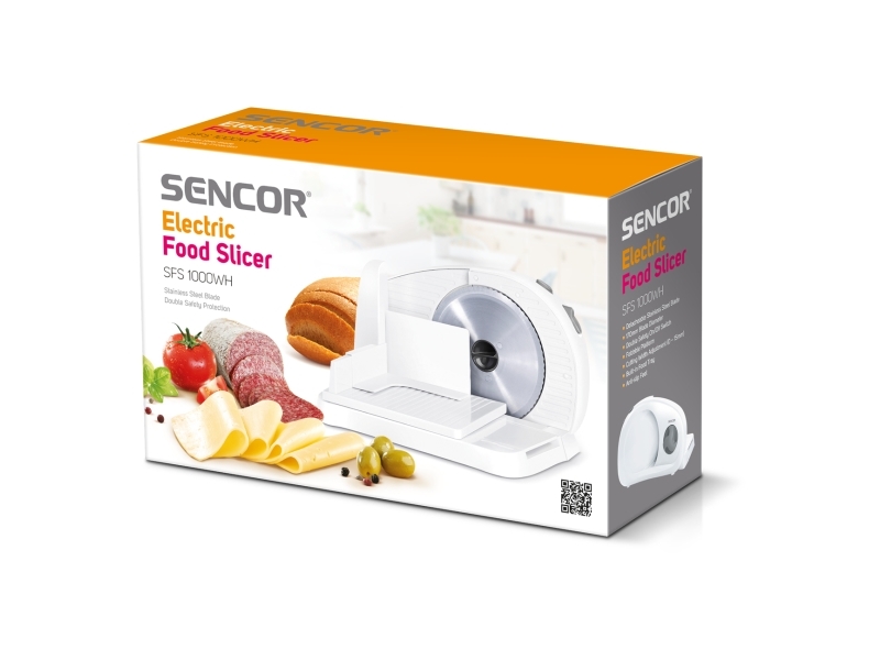 Sencor SFS 1000WH brödskärare 100 W, 1-15 mm, grå och vit