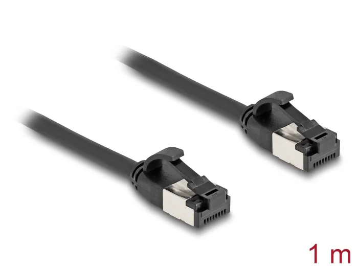 Delock Cat 8.1 U/FTP Flexibel RJ45-kabel, 1m – Svart