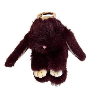 DARK Bunny Bag Charm Maroon