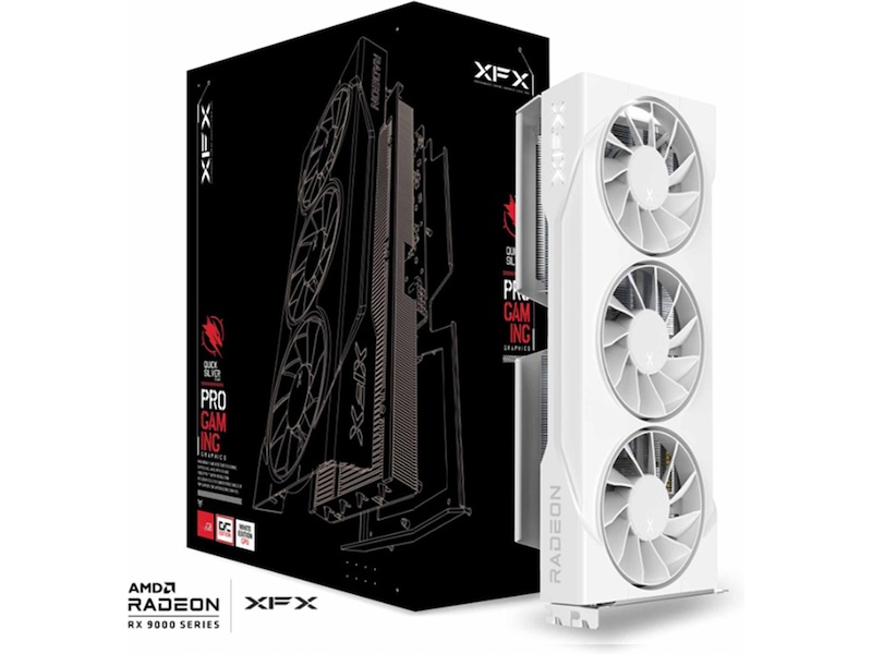 XFX Swift Radeon RX 9060 XT OC Triple Fan Gaming White 8 GB GDDR6, HDMI/2xDP, bild 5