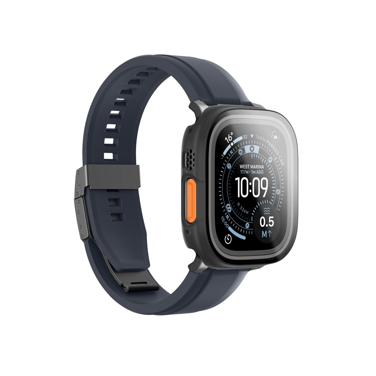 AmazingThing Radix glasskärmskydd med fodral för Apple Watch UItra 3 49mm - Svart, bild 2