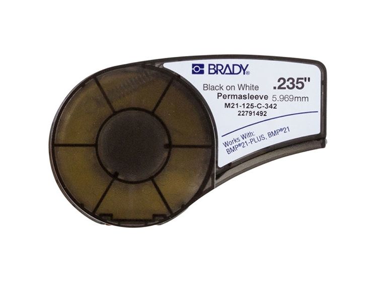 Brady M21-125-C-342, Svart, Vit, Polyolefin, Termal transfer, Matt, Rektangel, -55 - 135 ° C