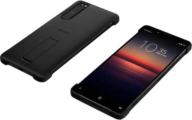 Sony Xperia 1 II Style Cover med ställ (svart)