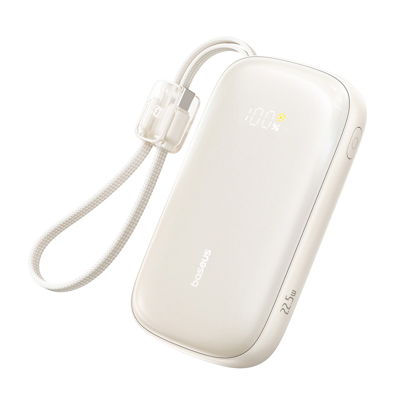 Baseus EnerFill FC21 Qpow 3 Ultra 20000mAh 22,5W powerbank med display och kabel ingår – beige