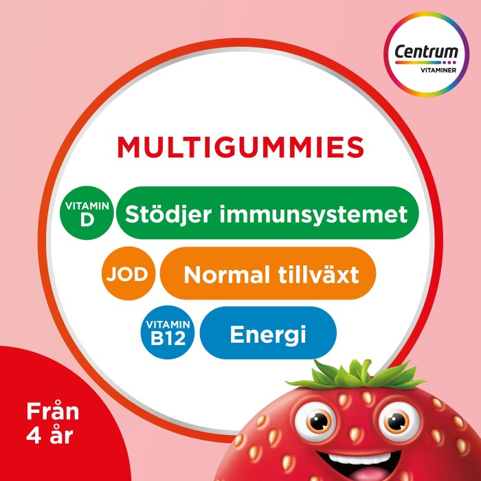 Centrum Barn Multivitamin Gummies, Jordgubb, 60 st, bild 3