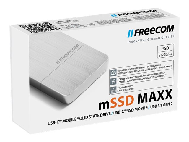 Freecom mSSD MAXX extern SSD 512 GB USB 3.1 Gen 2, silver
