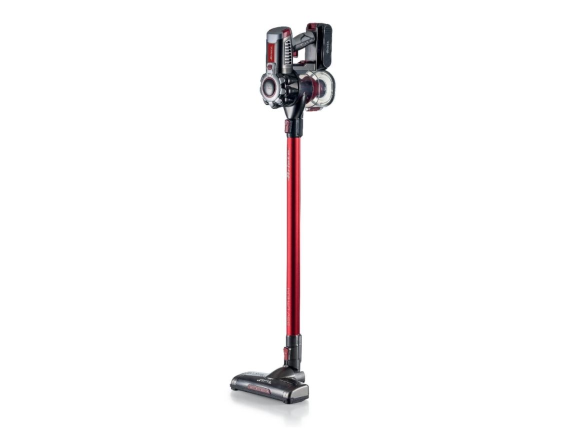 Ariete 2757/00, Skaftdammsugare, Utan påse, Grå, Röd, 1 l, Aluminium, Torr