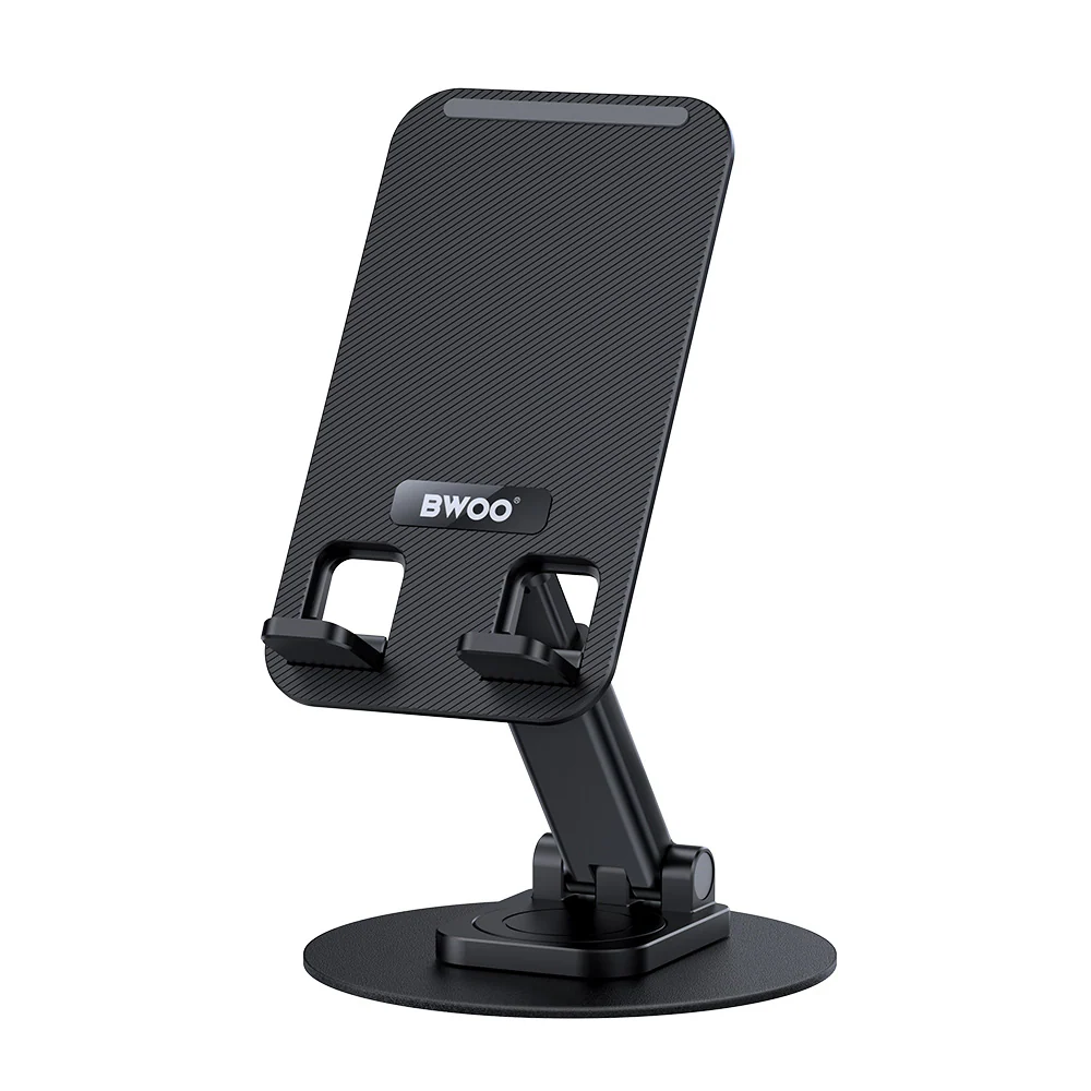 Roterande bordsställ för smartphone / mobilställ bord / telefonhållare bord 360° - Svart