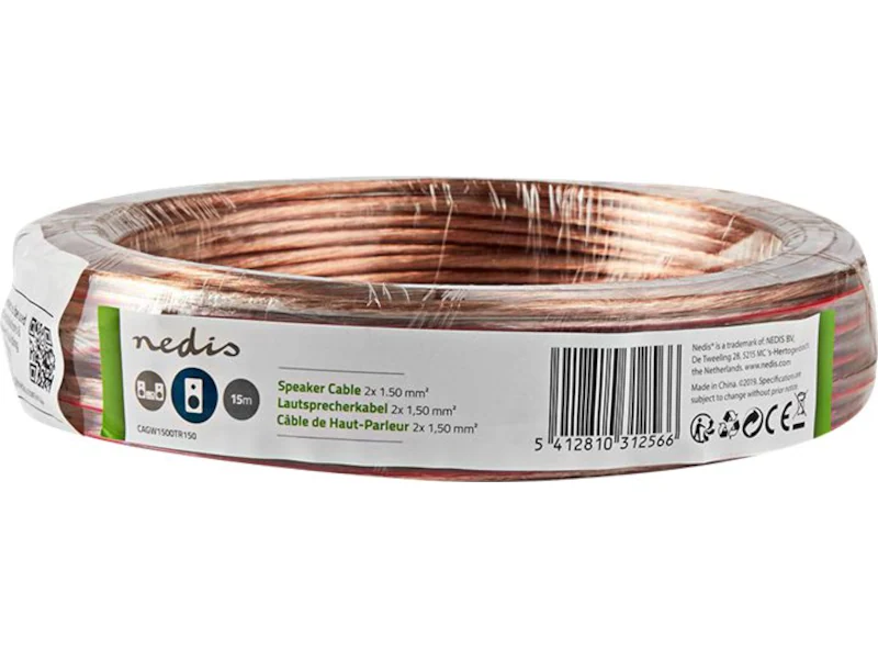 Nedis högtalarkabel CCA 15m