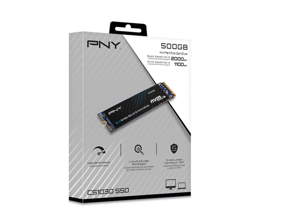 PNY CS1030 M.2 NVMe intern SSD (500 GB), bild 2