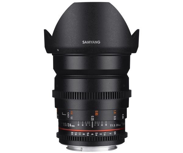 Samyang 24 mm T1.5 VDSLR ED AS IF UMC II objektiv, Nikon F-fattning