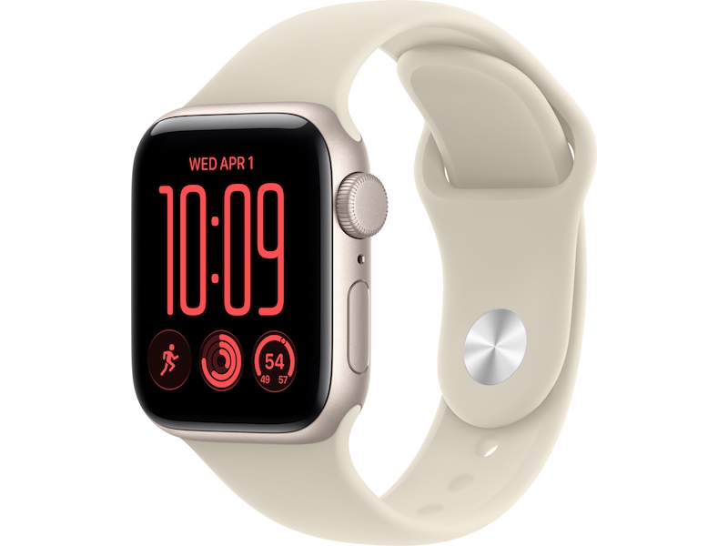 Apple Watch SE 3 GPS 40 mm stjärnglans aluminium, sand Sportband - S/M, bild 3