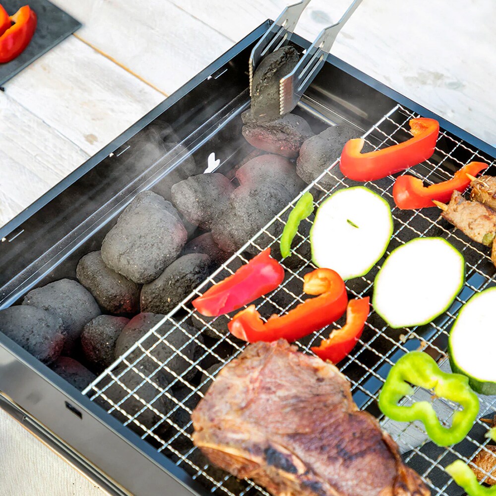 Hopfällbar och bärbar kolgrill / portabel kolgrill / campinggrill med kol, bild 5