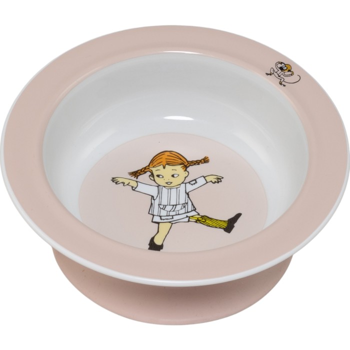 Rätt Start skål med sugkopp, Pippi cirkus rosa