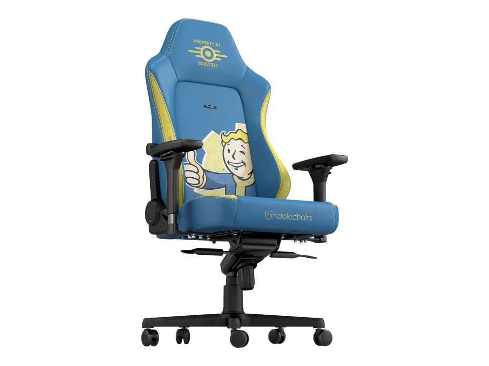 Noblechairs Hero - Stol - armstöd - T-formad - lutning - svängtapp - nylon, läder, velour, polyuretanläder, puderöverdragen aluminium, kallt skum - Fallout Vault-Tec Edition