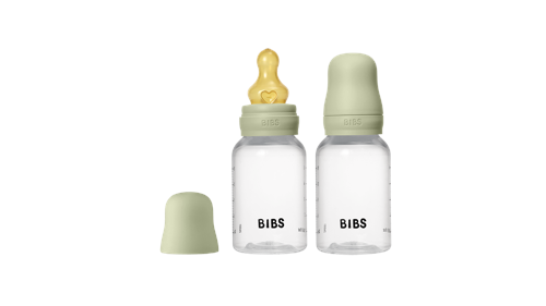 BIBS Baby Bottle Round Latex Slow Flow Sage 2x150ml, bild 4