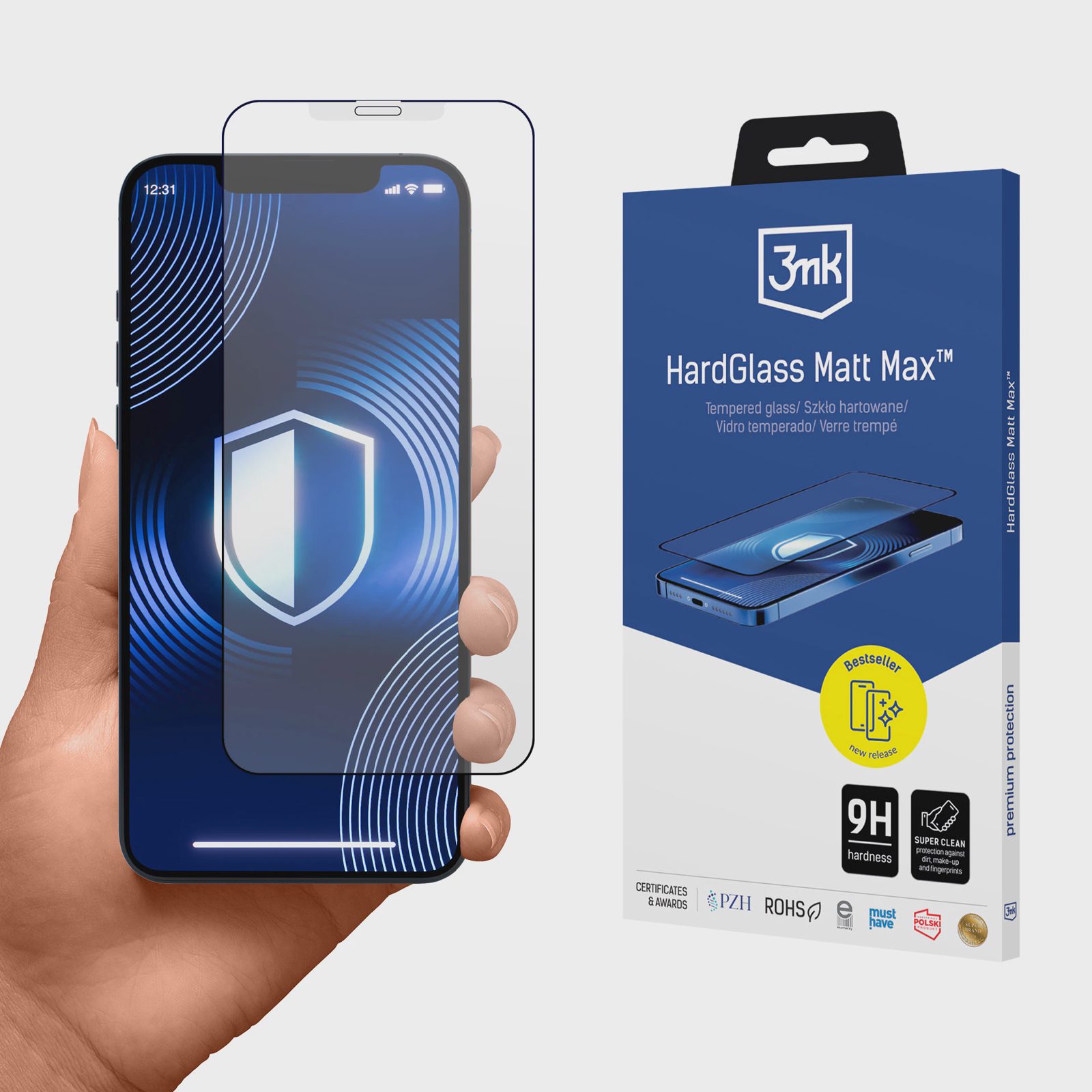 Matt härdat glas 3mk HardGlass Matt Max för Apple iPhone X, XS och 11 Pro