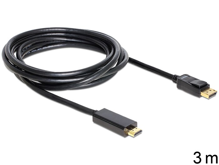 Delock DisplayPort till höghastighets-HDMI-kabel, passiv, 3m - svart, bild 2
