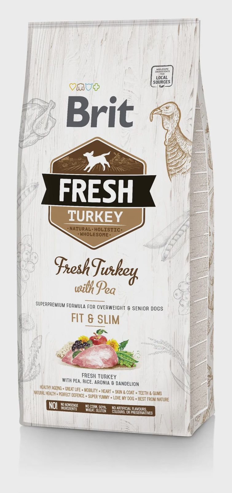 Brit Fresh Turkey with Pea Light Fit & Slim Torrfoder till Hund 2,5 kg