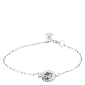 Snö of Sweden Connected Chain Bracelet Silver/Clear 16-17cm