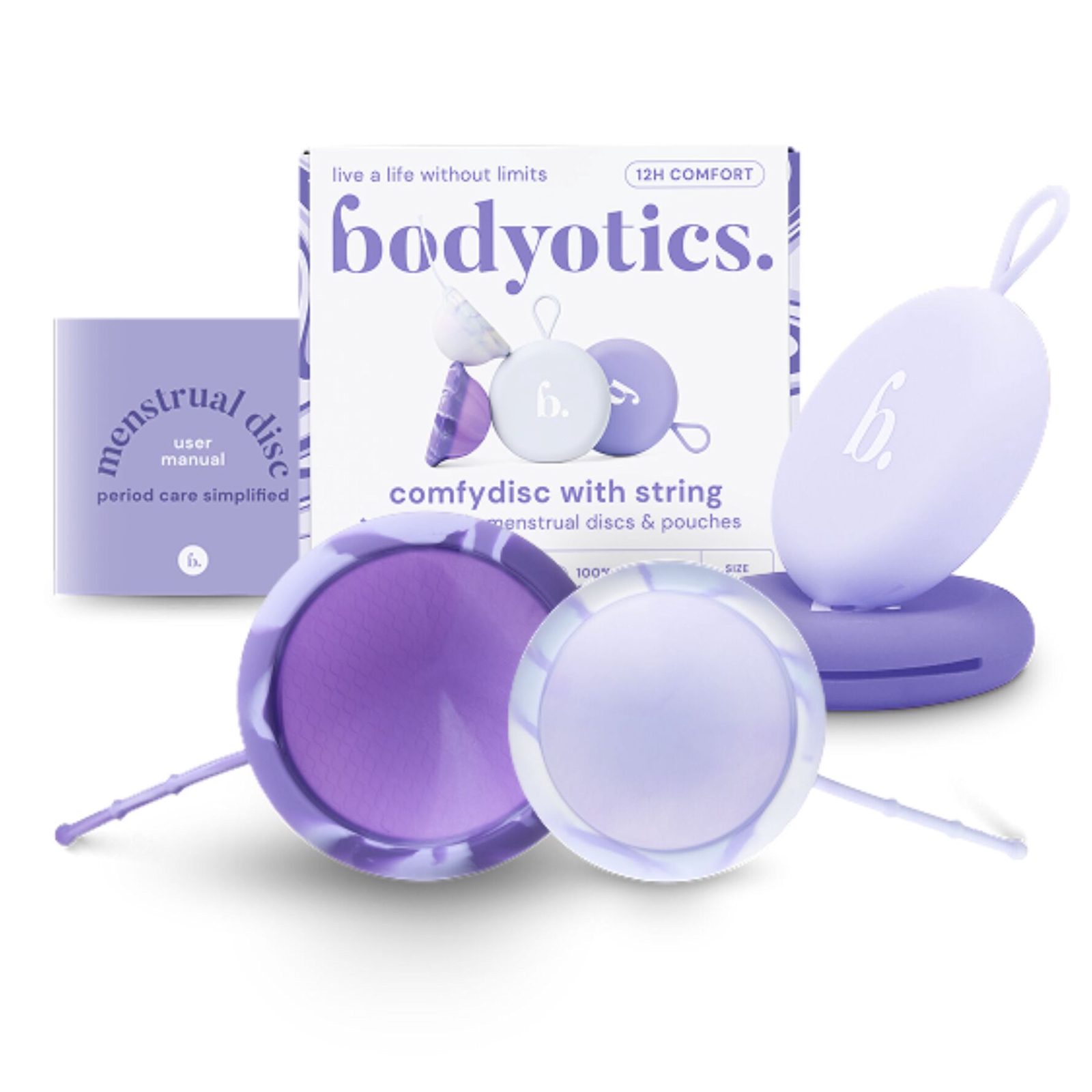 Bodyotics ComfyDisc Reusable Menstrual Discs S & L Purple 2 pcs, bild 3