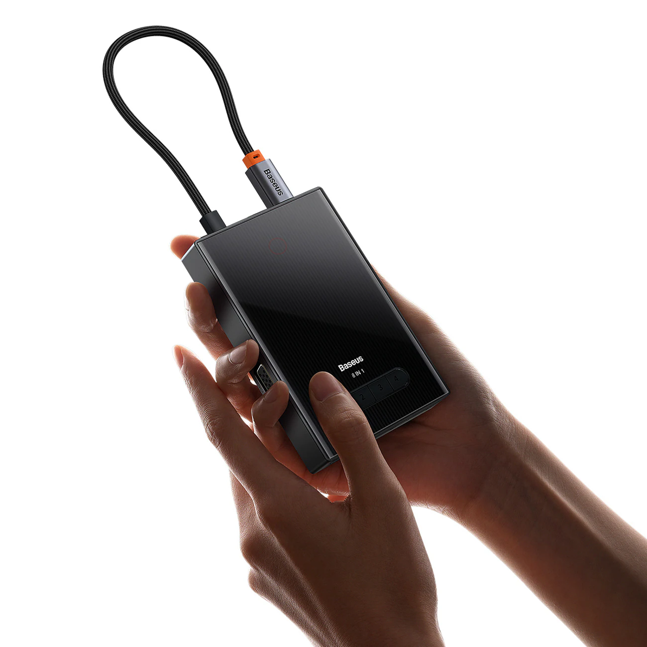 Baseus PioneerJoy 8-in-1 USB-C Hub: HDMI 4K@60Hz, HDMI 4K@30Hz, DP 8K@30Hz, VGA, 4 USB Ports - Gray, bild 4