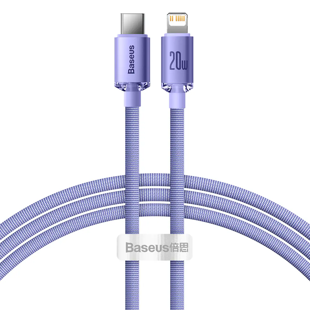 Baseus USB-C till Lightning kabel 20W PD, 1.2m - Lila