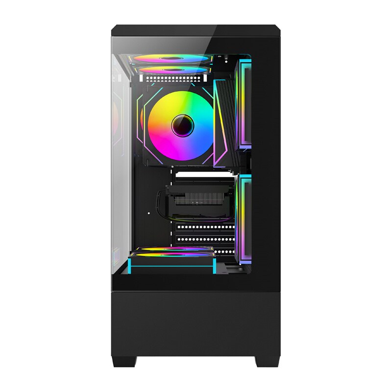 Darkflash C365 Computer Case + 5 Fans - Chassi - Svart, bild 4