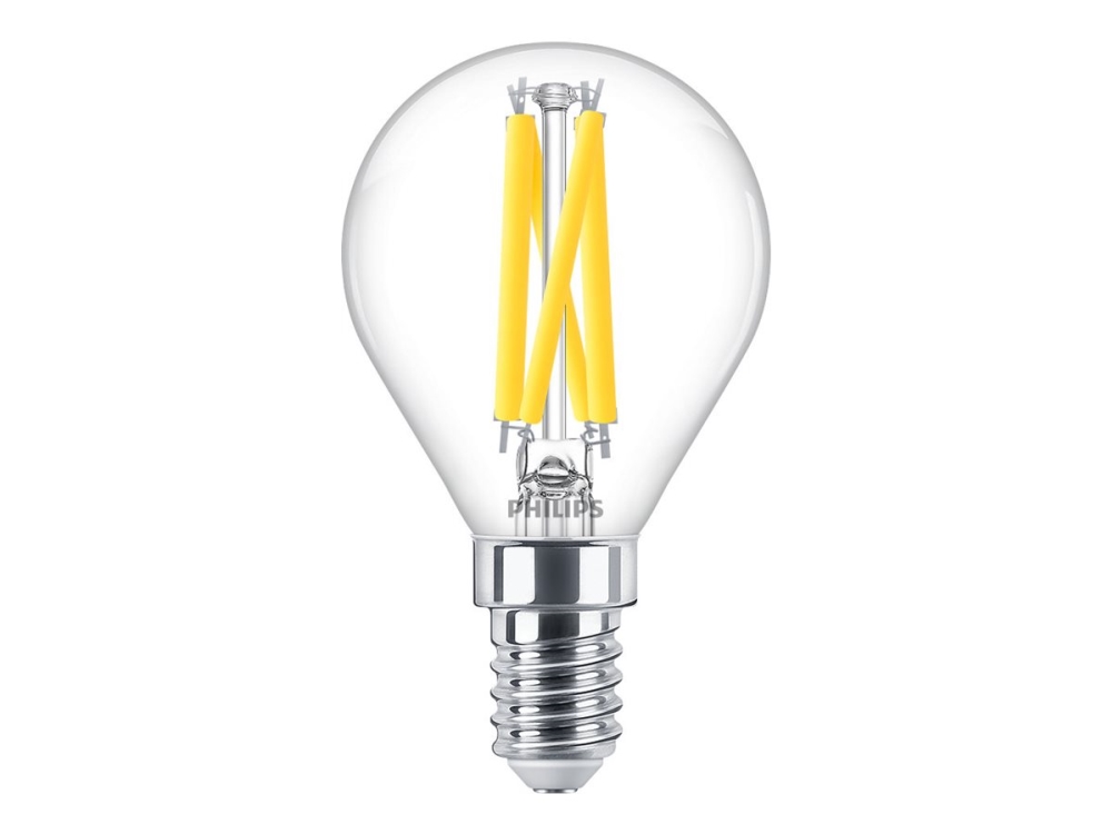 Philips LED-glödtrådskronlampa 806 lm 5,9 W E14, dimbar, klar