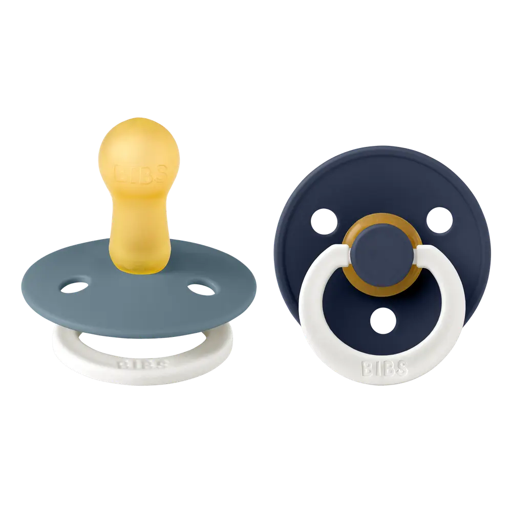 BIBS - Pacifier Colour 2 PACK - Petrol GLOW/Deep Space GLOW - Size 2