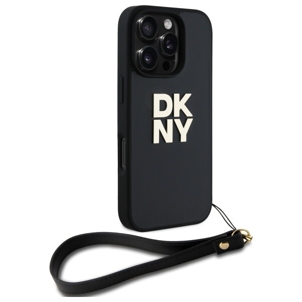 DKNY DKNY DKHCP16XPBSWSK iPhone 16 Pro Max 6,9 svart hardcase med handledsrem med logotryck, bild 3