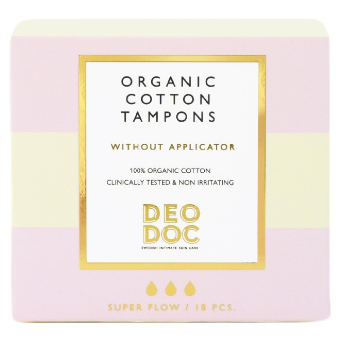DeoDoc Cotton Tampons Without Applicator Super L