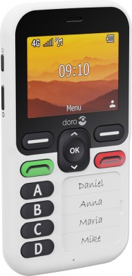 DORO Leva X10 mobiltelefon (laddare säljs separat), vit/svart