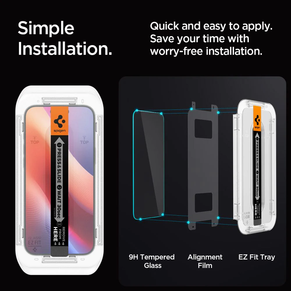 Spigen Glas.tR EZ Fit Privacy härdat glas för iPhone 16 Pro Max / 17 Pro Max - 2 st.