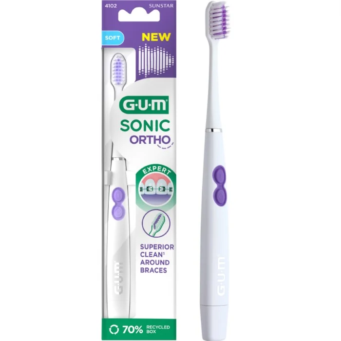 GUM SONIC ORTHO batteritandborste, mjuk, 1 st
