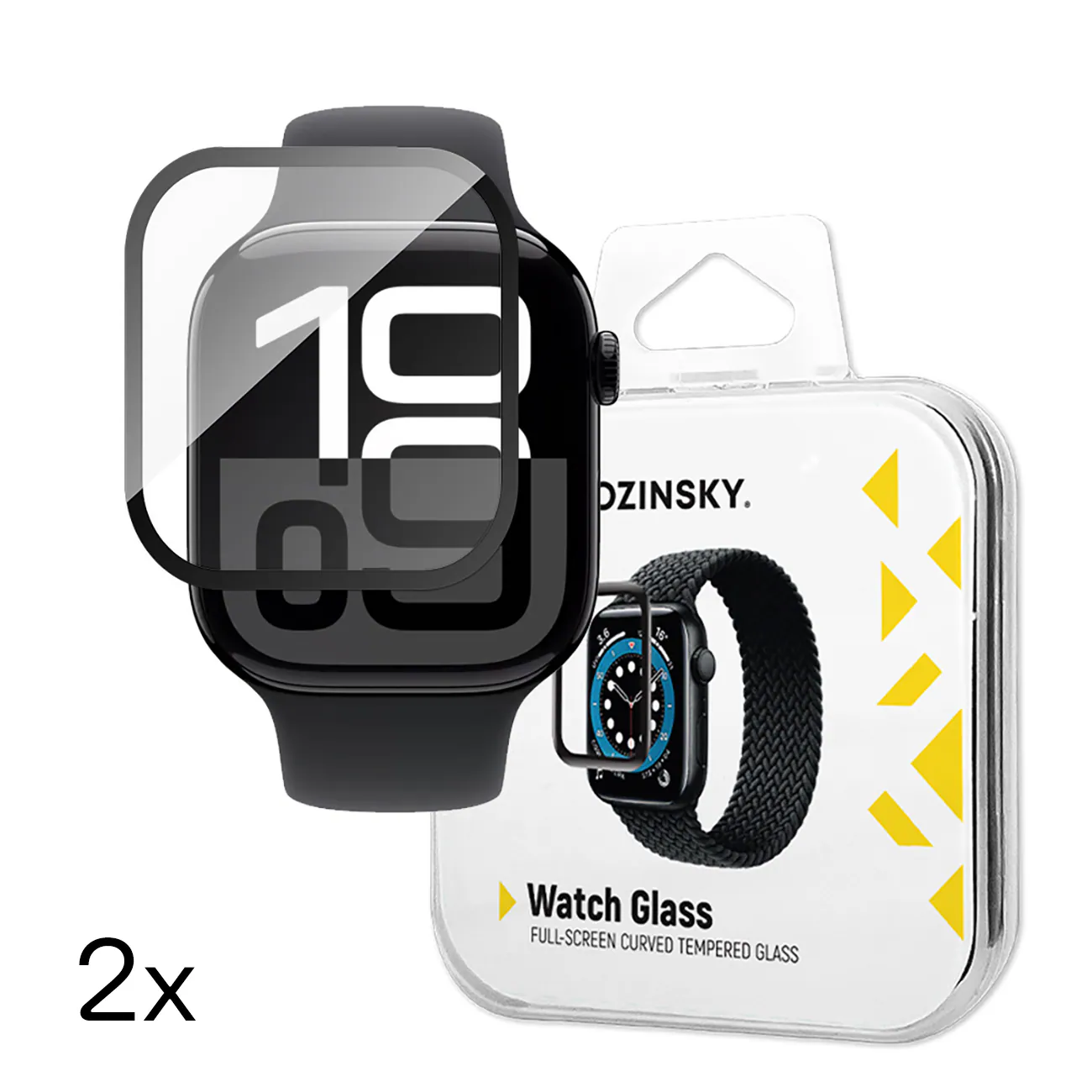 Wozinsky Härdat glas med full limning för Apple Watch 46mm (2 st.)