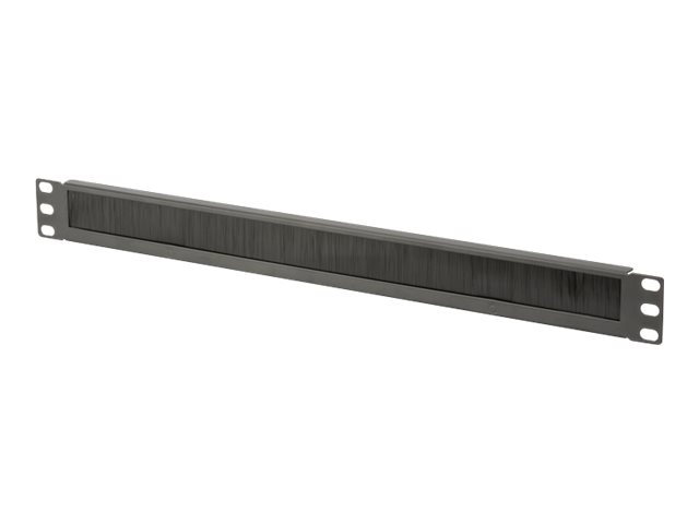 19" Kabelgenomföring med borste, 1U, svart