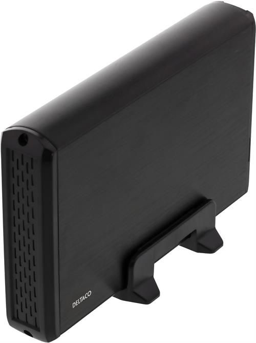 DELTACO HD kabinett 3.5" SATA 6Gb/s till USB 3.0 Aluminium Svart