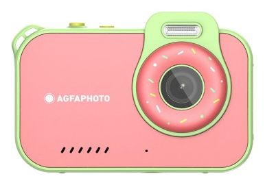 AgfaPhoto Realikids Cam ARKCW2RD kamera 12 MP 2,7K vattentät till 3 m, hallonröd