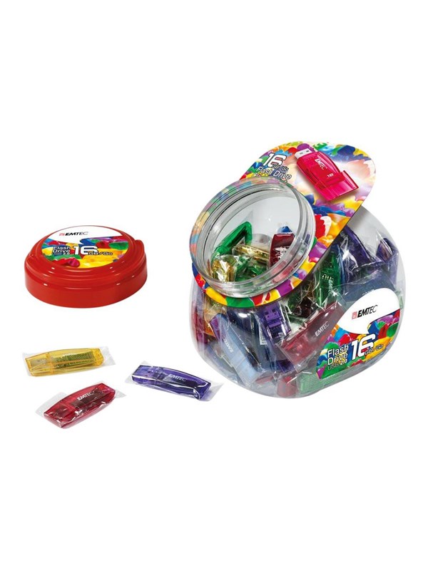 Emtec C410 Color Mix Candy jar - 16GB - USB-minne