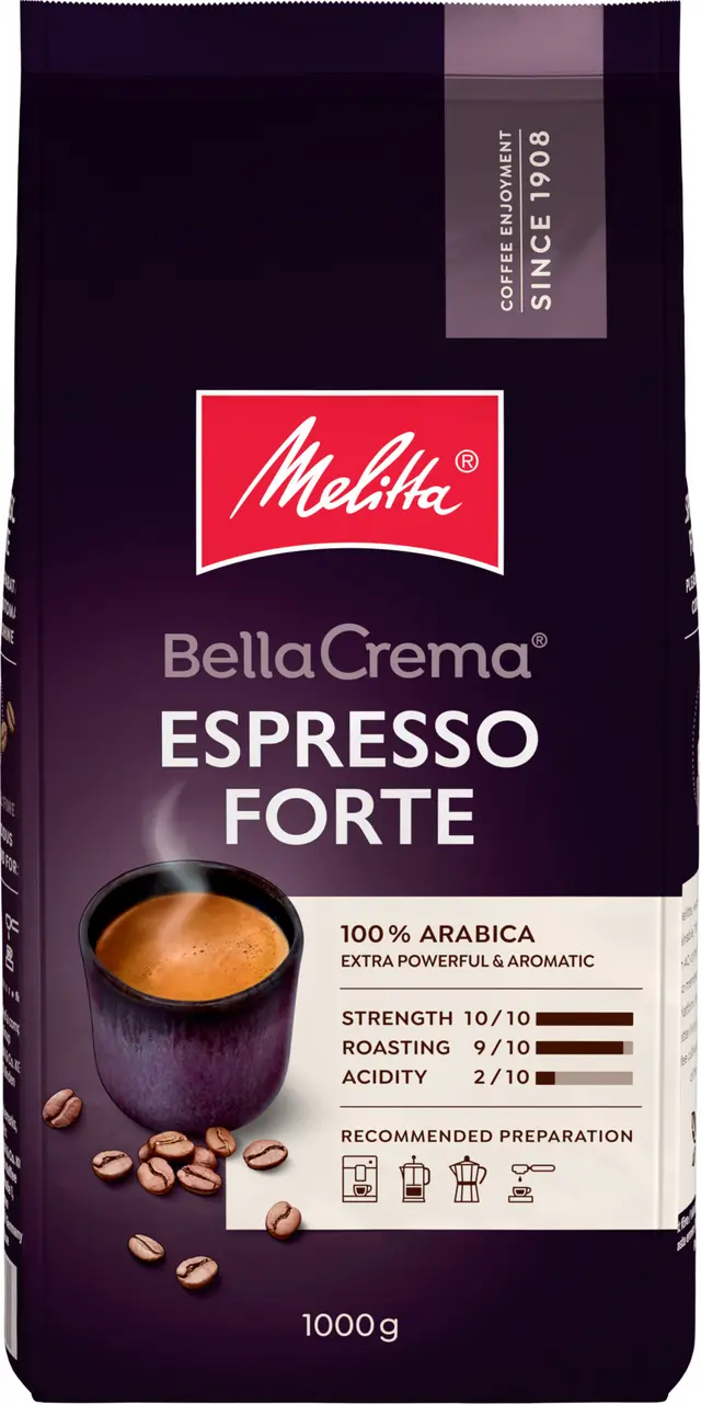 Melitta Bella Crema Espresso Forte kaffebönor (1 kg)